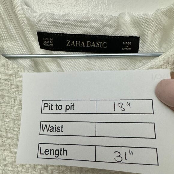 Zara Tweed Sleeveless Dress Ivory - Picture 9 of 9